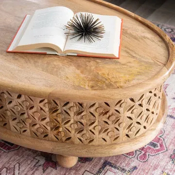 Carved Wooden Coffee Table