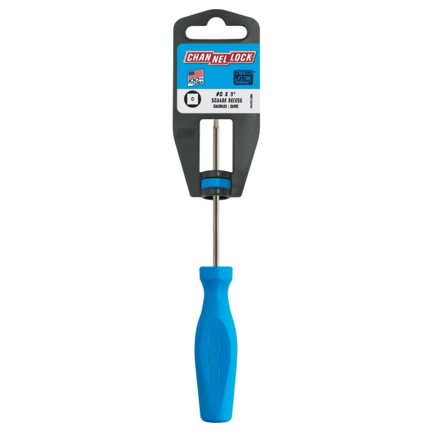 Channellock R030H Square Recess #0 x 3-Inch Professional Screwdriver