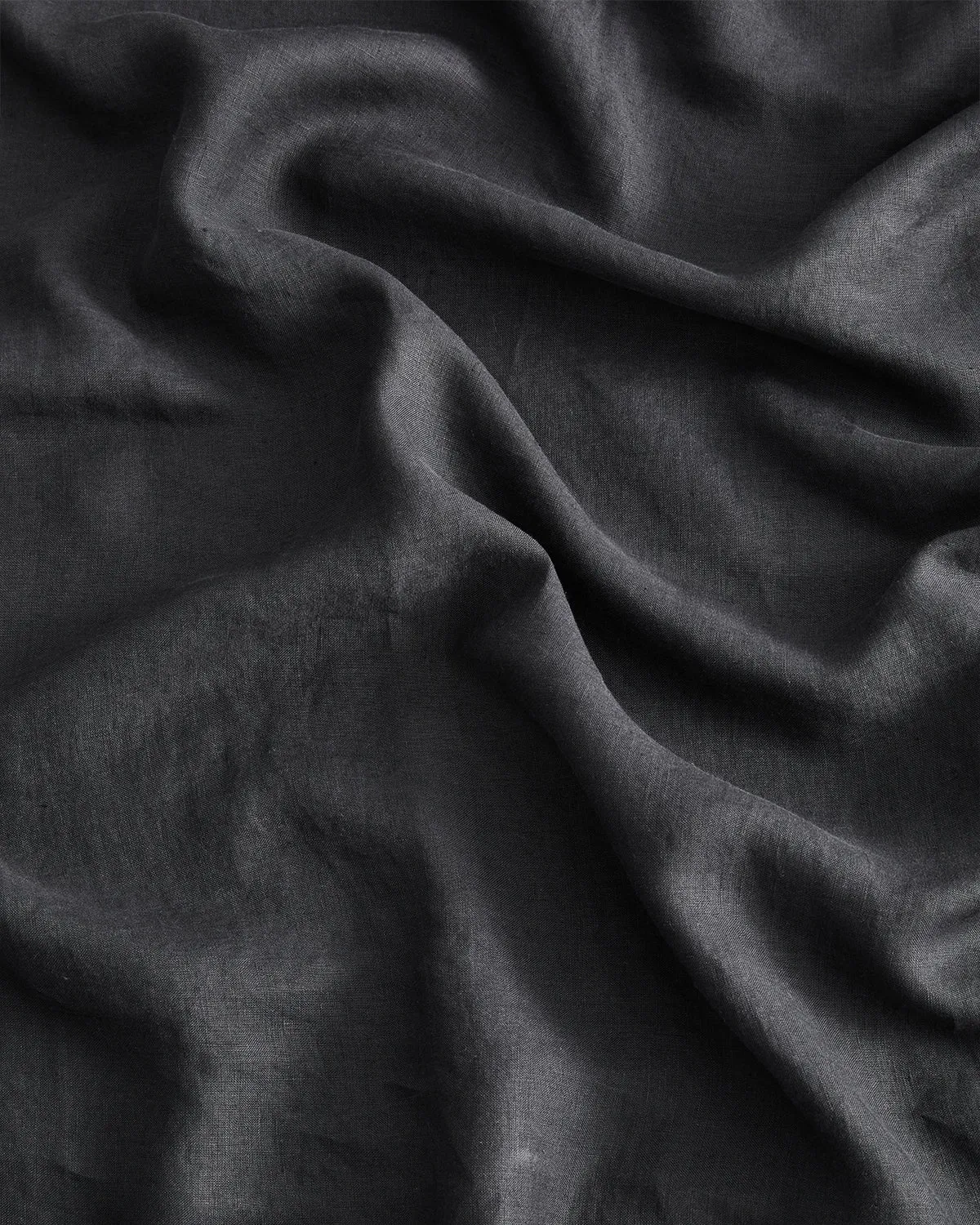 Charcoal 100% French Flax Linen Fitted Sheet Set