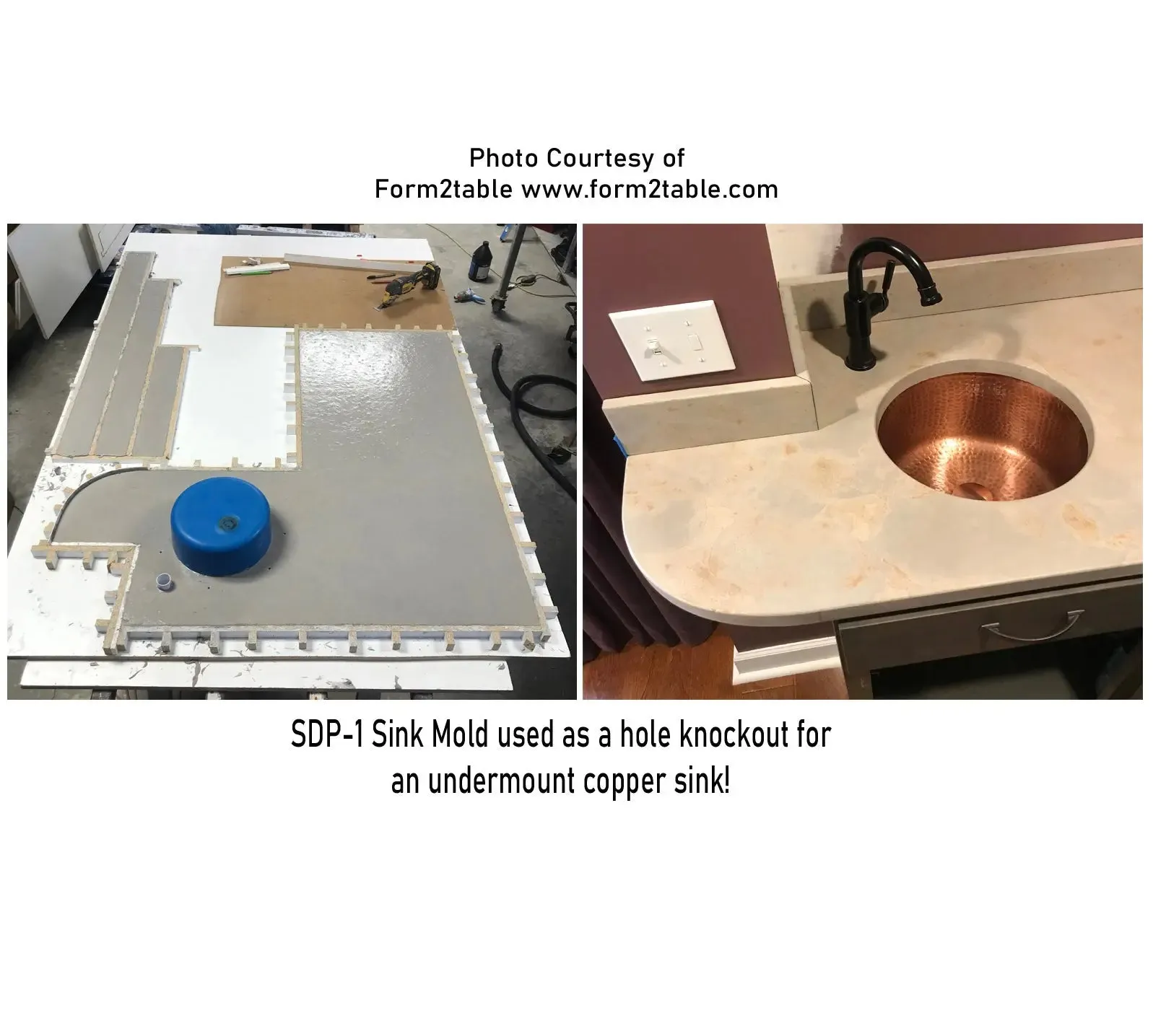 Concrete Sink Mold SDP-1 Round 12" (2" 4" and 6" Depths)