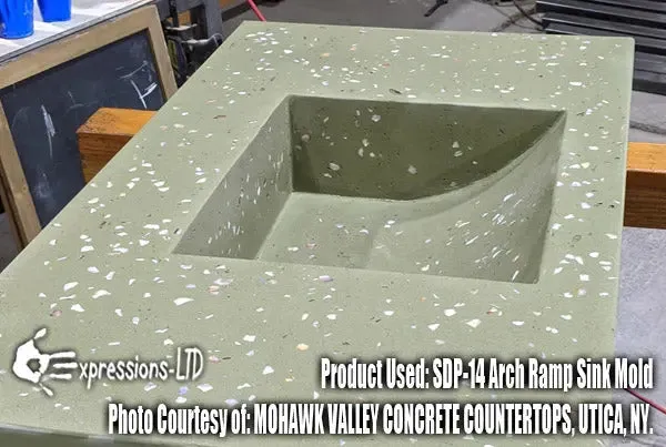 Concrete Sink Mold SDP-14 Arch Ramp (16"x14"x5.75")