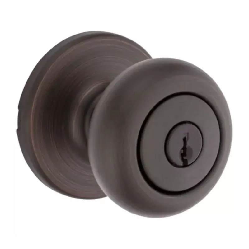 Cove Keyed Entry Door Knob in Venetian Bronze - 6 Way Adjustable Latch