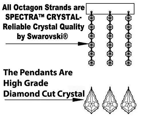 Crystal Chandelier Lighting Dressed with Swarovski Crystal H27 X W32 - Good for Dining Room, Foyer, Entryway, Family Room and More! - G46-385/6 6SW