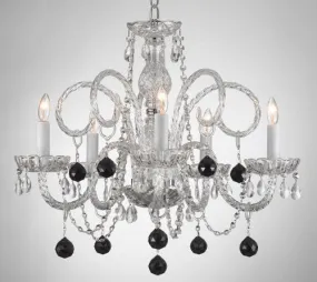 Crystal Chandelier Lighting With Black Crystal Balls - A46-B3/385/5 - Black Balls