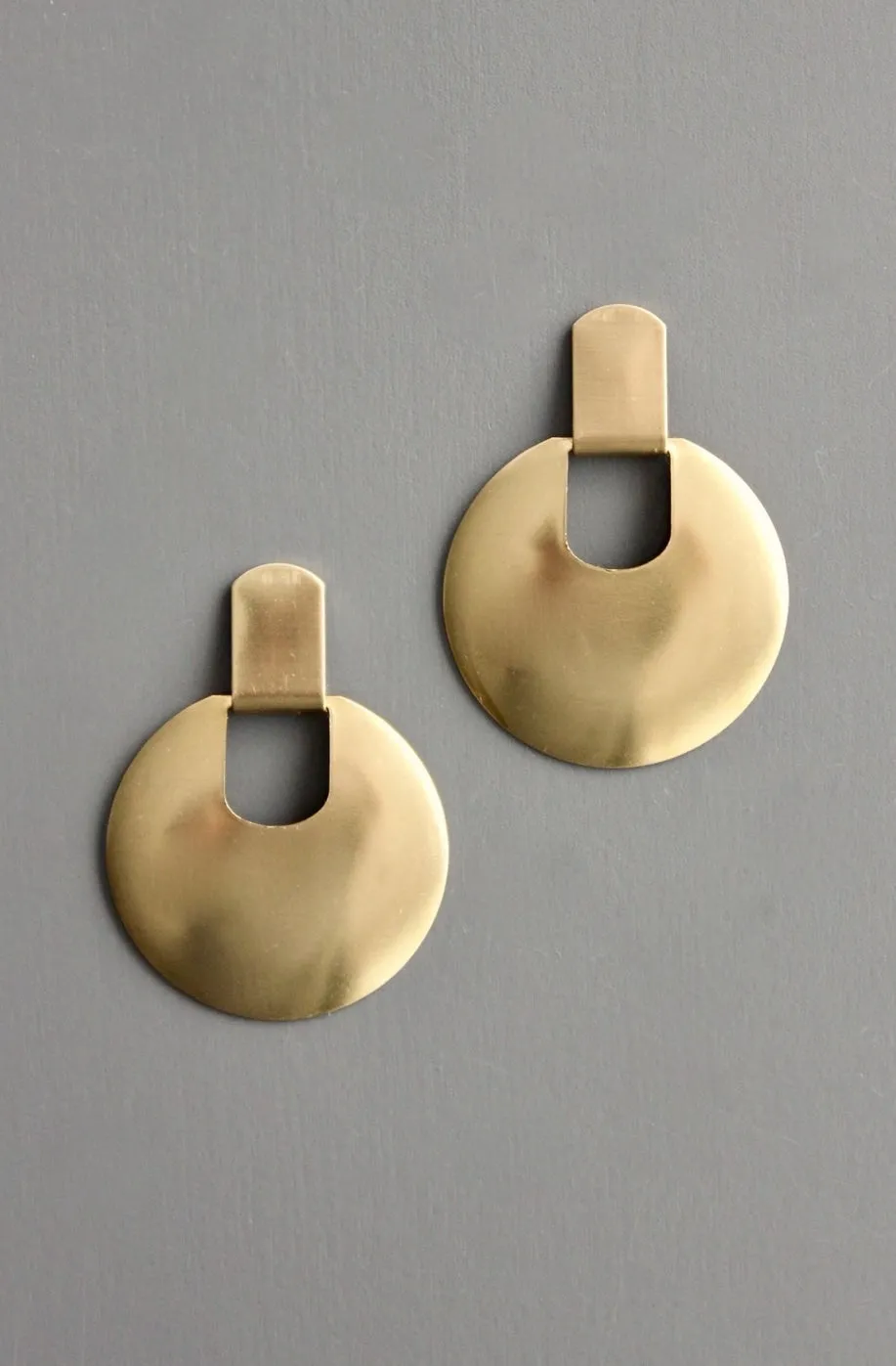 David Aubrey Geometric Round Post Earrings