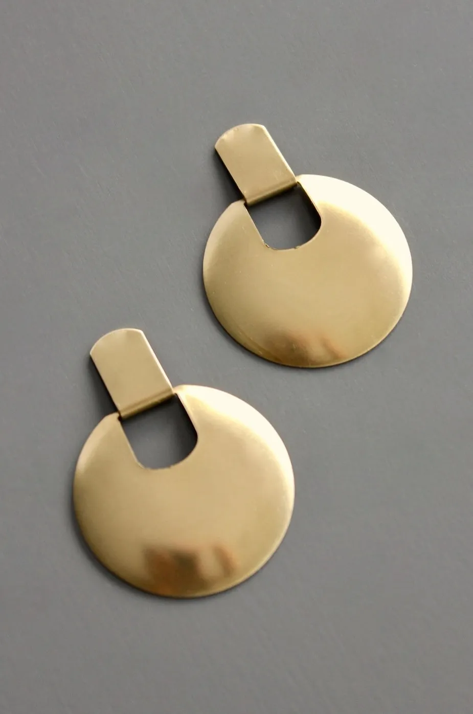 David Aubrey Geometric Round Post Earrings