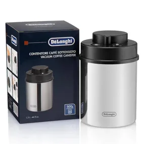 De'Longhi Vacuum Sealed Coffee Canister, Stainless Steel