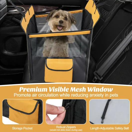 Dog Car Seat Cover with Mesh Window for Small and Medium Dogs-Black