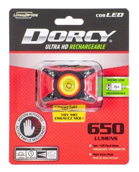 Dorcy Ultra HD 41-4337 Rechargeable Headlamp, 1200 mAh, Lithium-Ion Battery, LED Lamp, 650 Lumens, Flood, Spot Beam, Red :CD: QUANTITY: 1