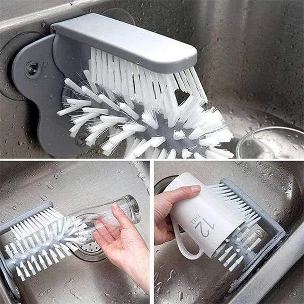 Double-sided Brush Suction Cup Cleaner