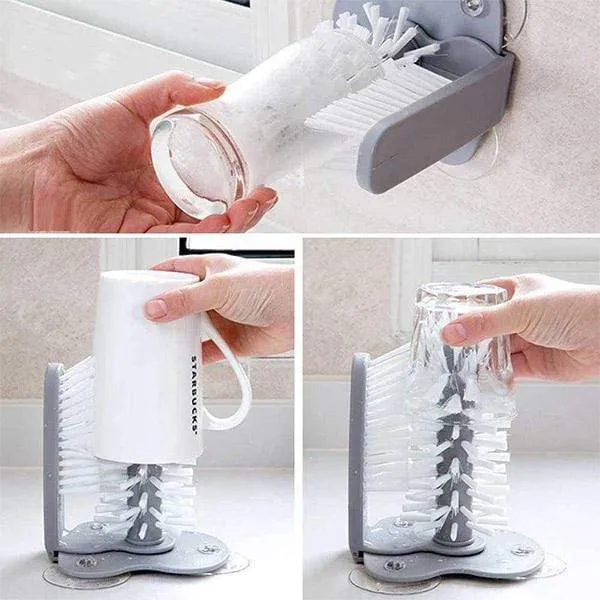 Double-sided Brush Suction Cup Cleaner