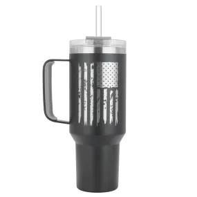 DRINCO® 40oz BugSur Tumbler with Handle - Black - USA Flag