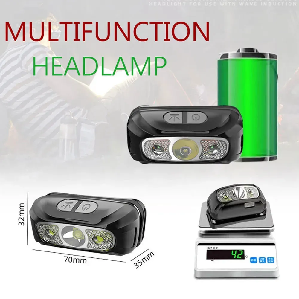 Dropshipping XPE LED Mini Headlamp red white Headlight USB Rechargeable Head Torch Flashlight Lamp Light Camping Flash Lantern