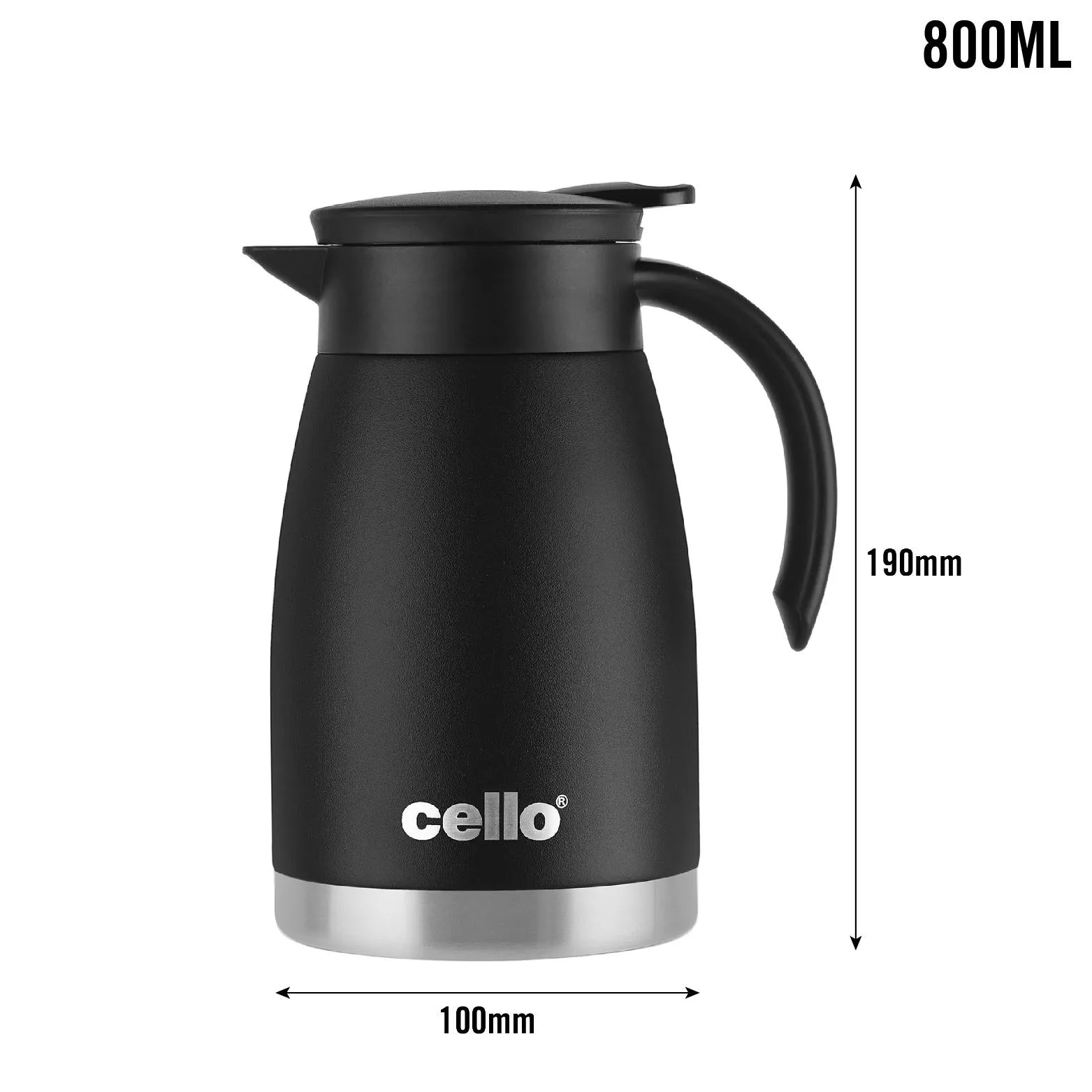 Duro Pot Double Walled Vacuum Insulated Teapot, 800ml