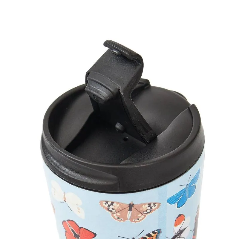 Eco Chic Blue Wild Butterflies Thermal Coffee Cup