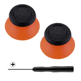 eXtremeRate Black & Orange Dual-Color Replacement 3D Joystick Thumbsticks for PS4 Slim Pro Controller - P4J0124