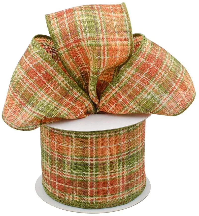 Fall Plaid Ribbon Wired Burlap - 2 1/2" x 10 Yards