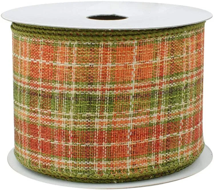 Fall Plaid Ribbon Wired Burlap - 2 1/2" x 10 Yards