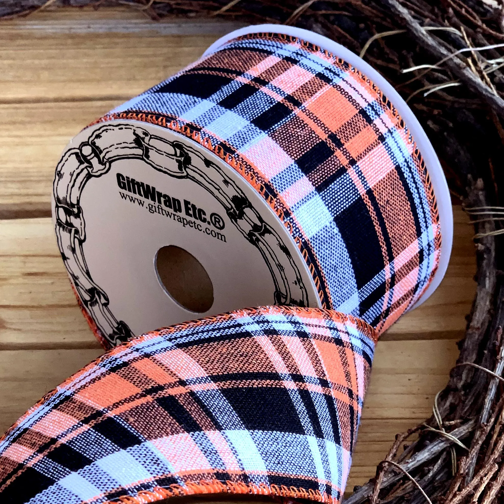 Fall Plaid Wired Edge Ribbon - 2 1/2" x 10 Yards