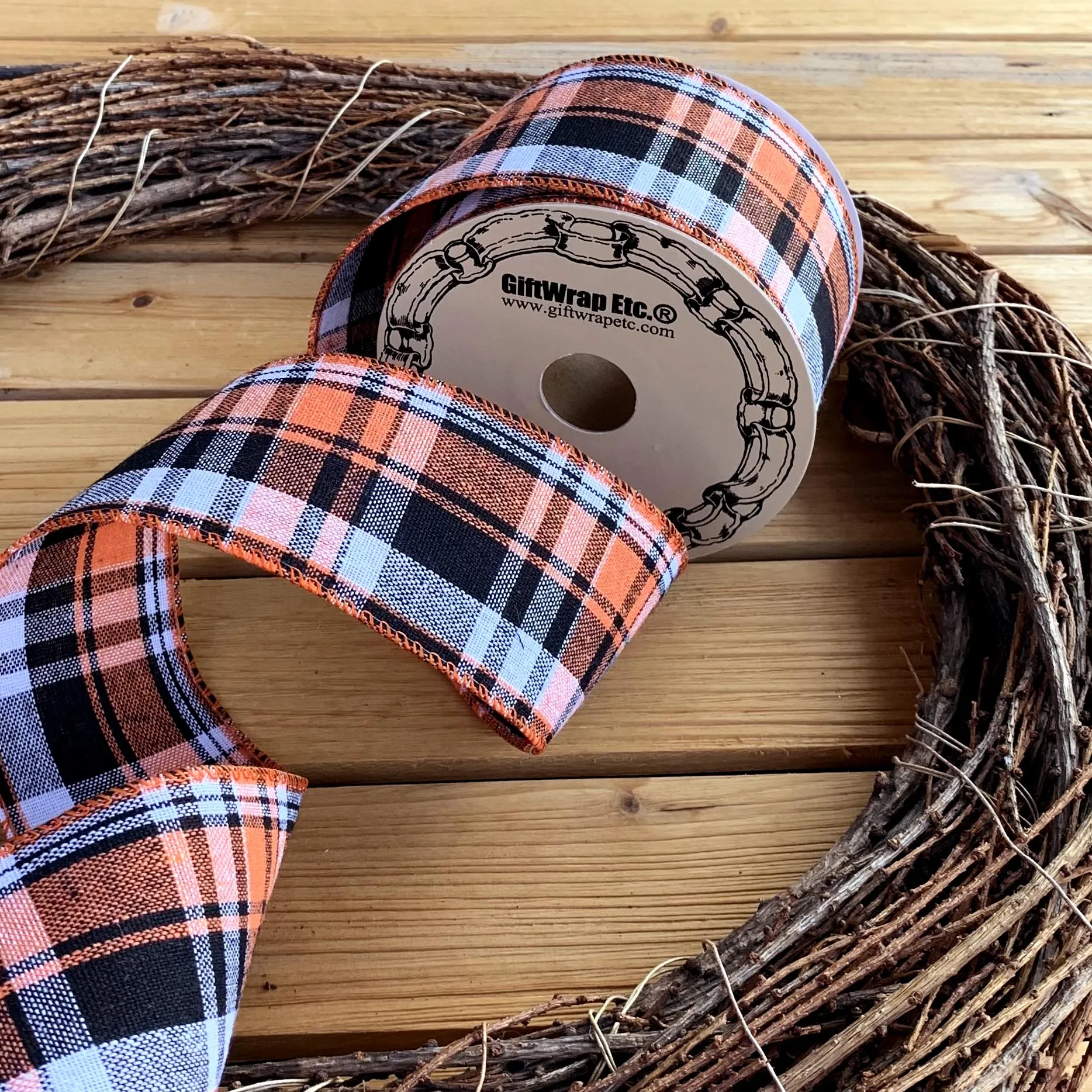 Fall Plaid Wired Edge Ribbon - 2 1/2" x 10 Yards