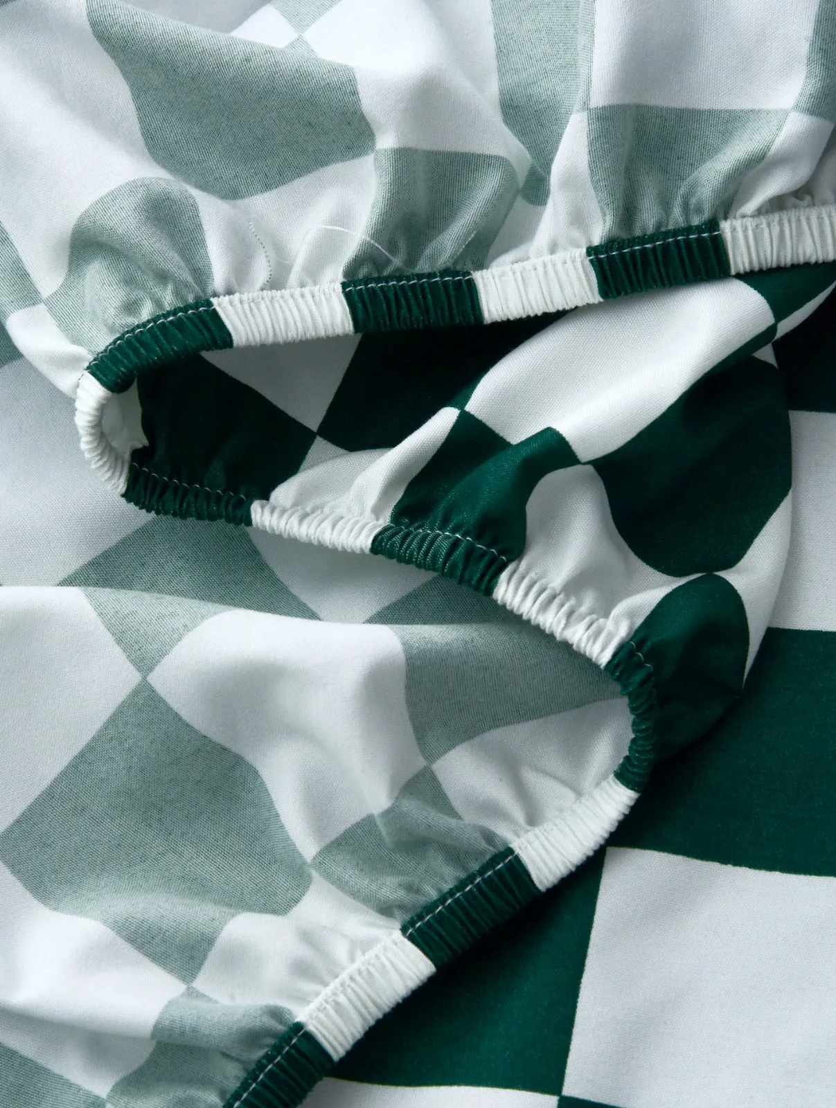 Fitted Bed Sheet-Green Chess