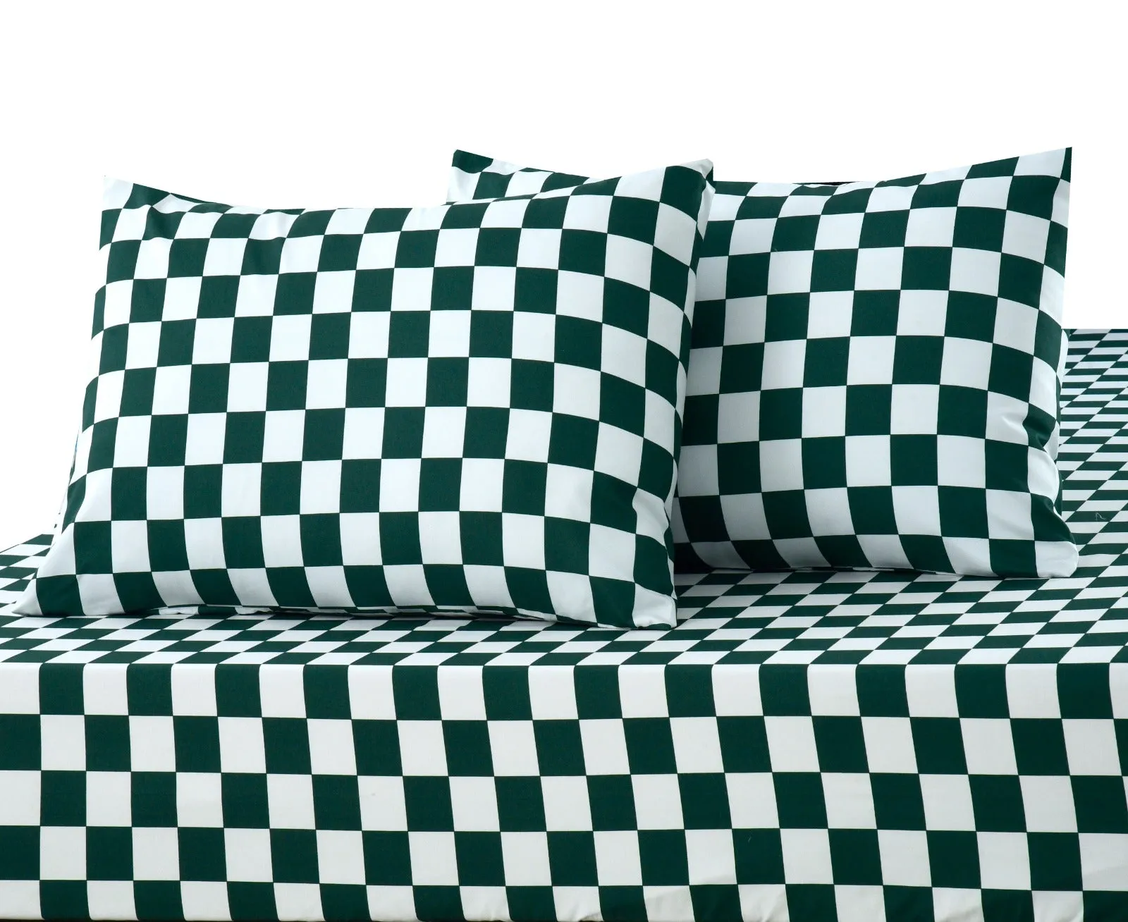 Fitted Bed Sheet-Green Chess