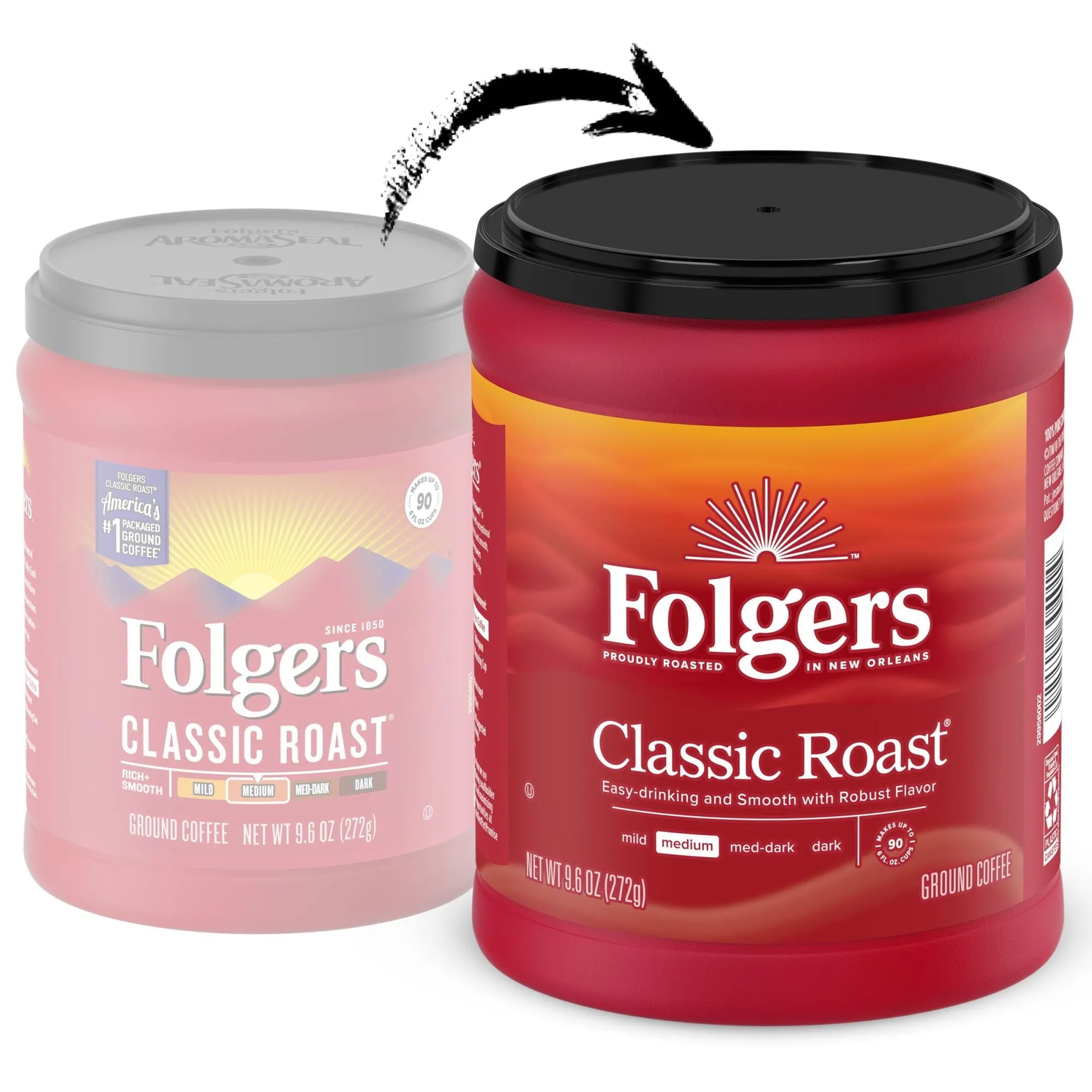 Folgers Classic Roast Ground Coffee, Medium Roast, 9.6-Ounce