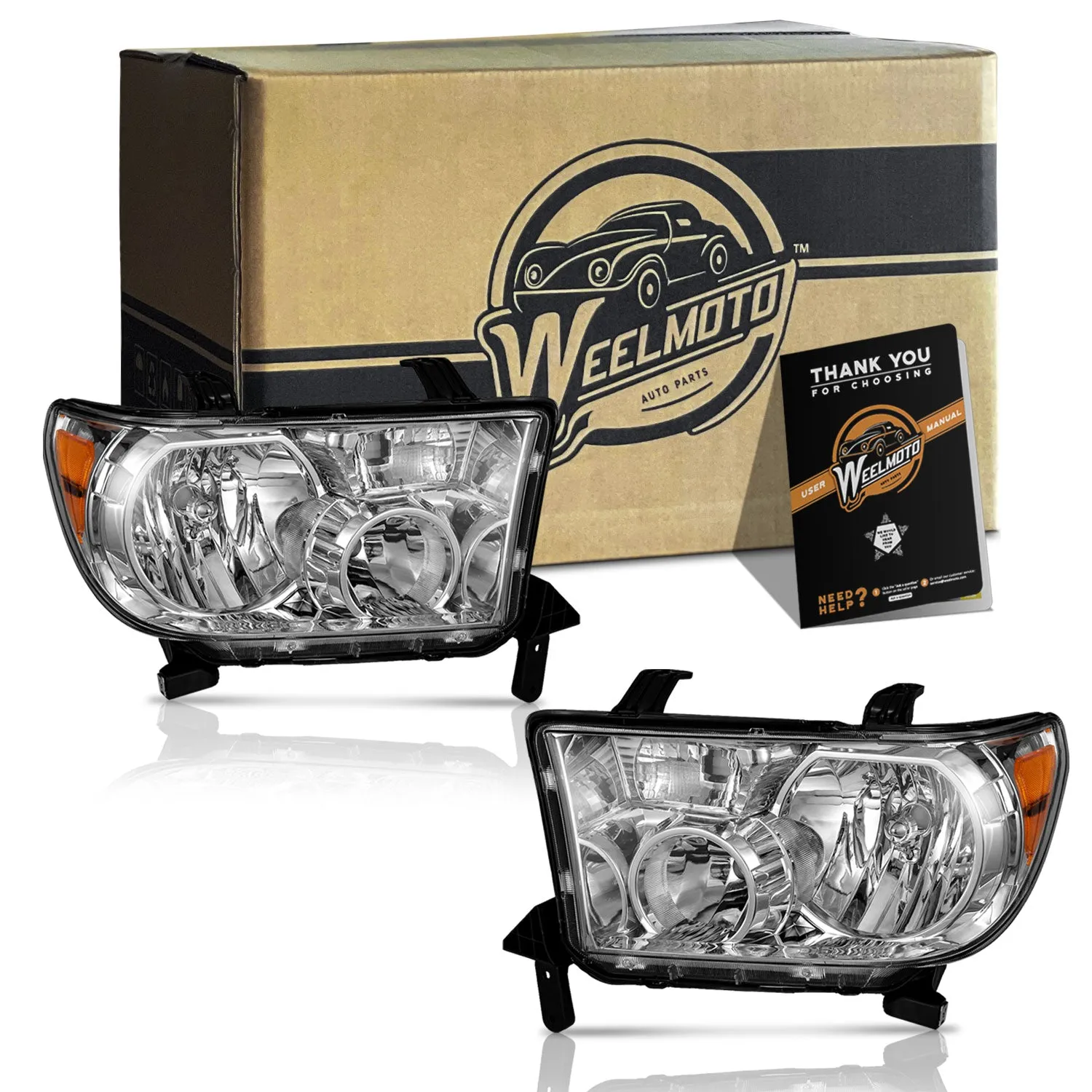 For 2007-2013 Toyota Tundra Headlights (Chrome)