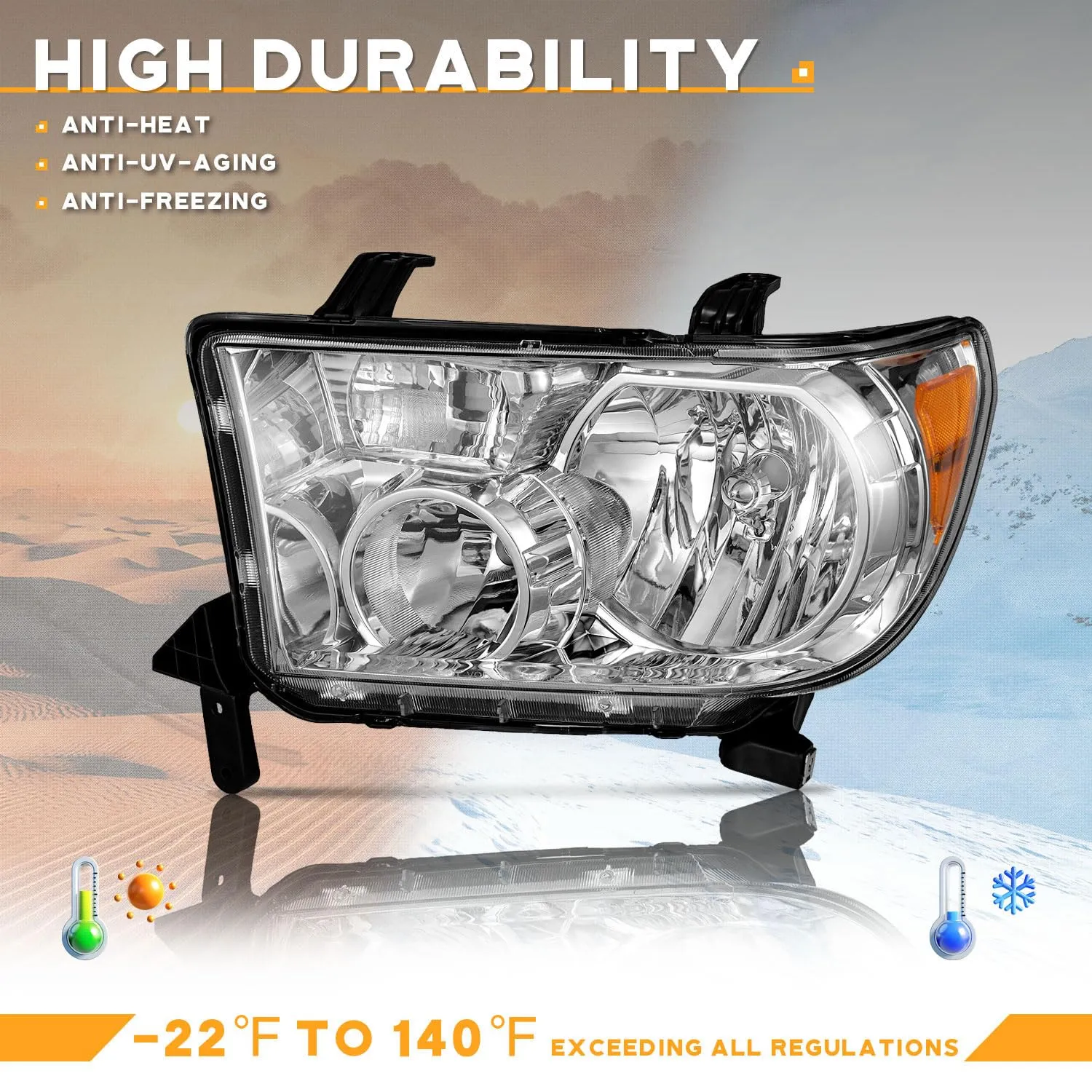 For 2007-2013 Toyota Tundra Headlights (Chrome)