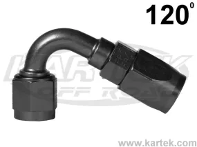 Fragola AN -6 Black Anodized Aluminum Series 3000 Cutter Style 120 Degree Bent Tube Hose Ends