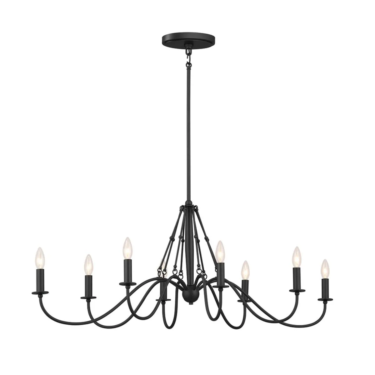 Freesia 45 in. 8 lights Chandelier Textured Black finish