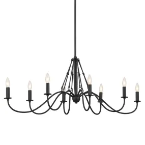 Freesia 45 in. 8 lights Chandelier Textured Black finish