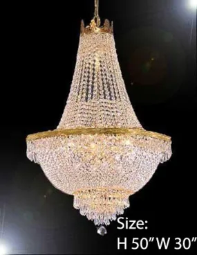 French Empire Crystal Chandelier Lighting H50" X W30" - A93-870/14Large