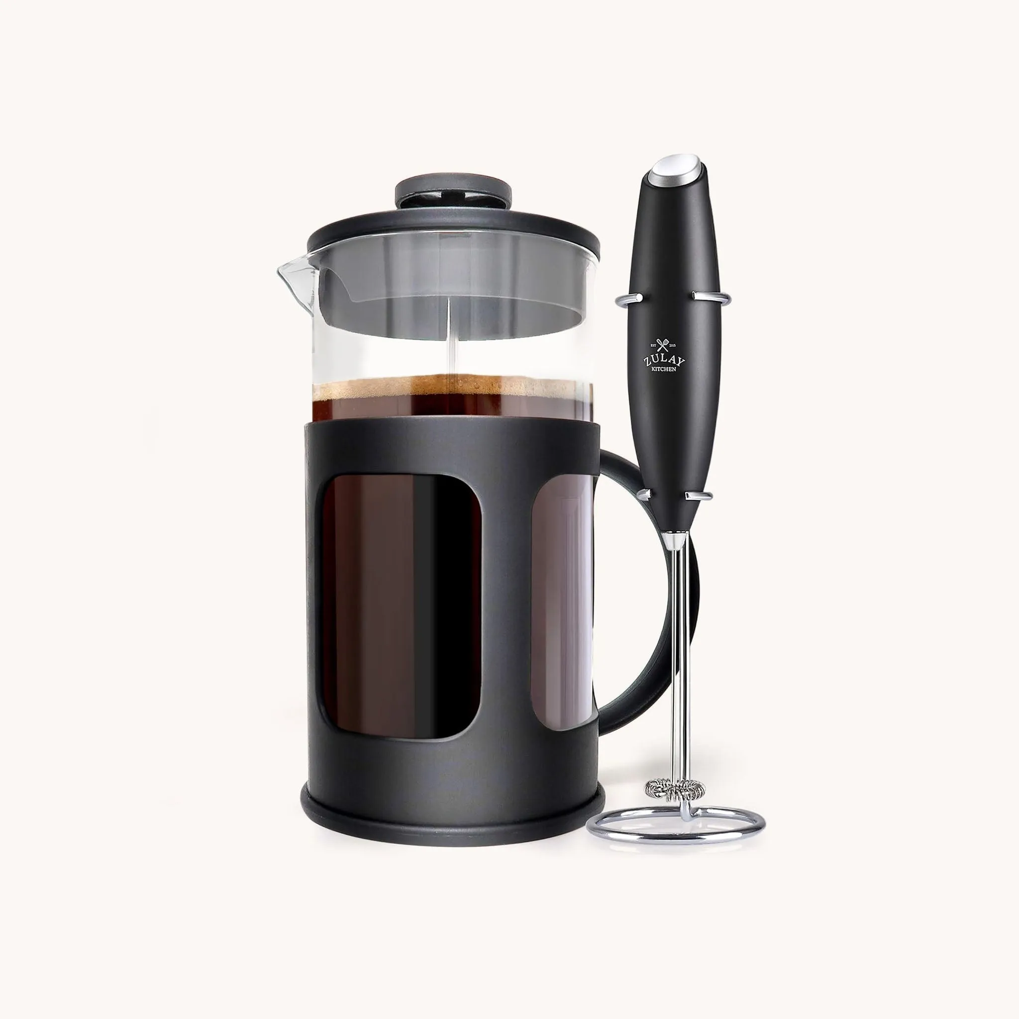 French Press Coffee Pot and Milk Frother Set