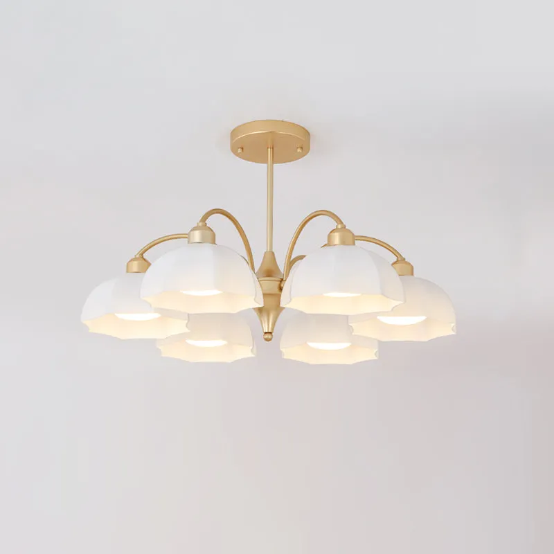 Frosted Glass Bell Chandelier