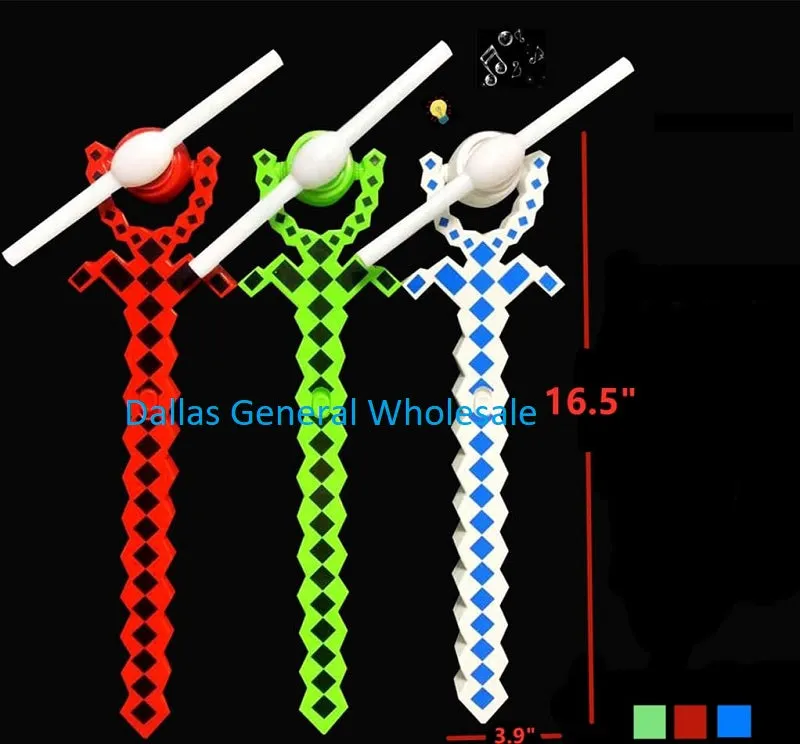 Glow In Dark Pixelated Windmill Wands Wholesale