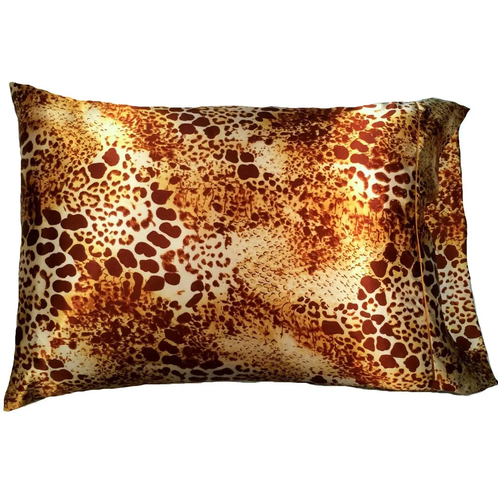 Gold and Brown Leopard Bedroom, Boudoir Accent Pillow.