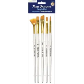 Gold Nylon Hair Pearl Shimmer Series x5 Plastic Handle Multi-Set 1