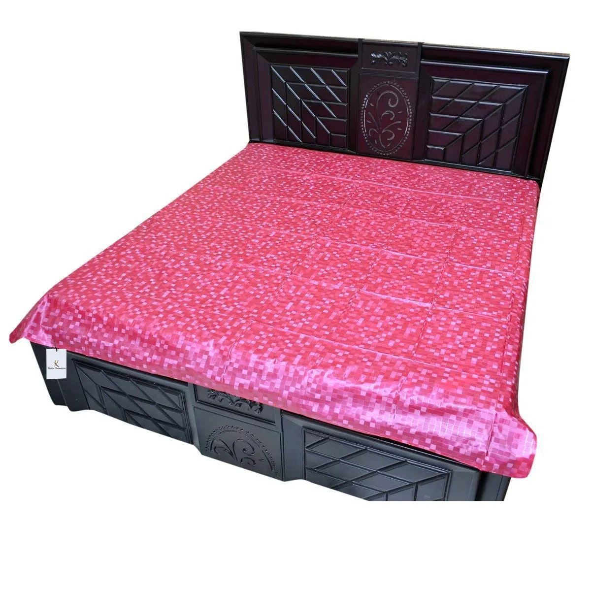 Heart Home PVC Double Bed Mattress Protector Sheet, Pink, 6.5 * 6 feet CTHH03122