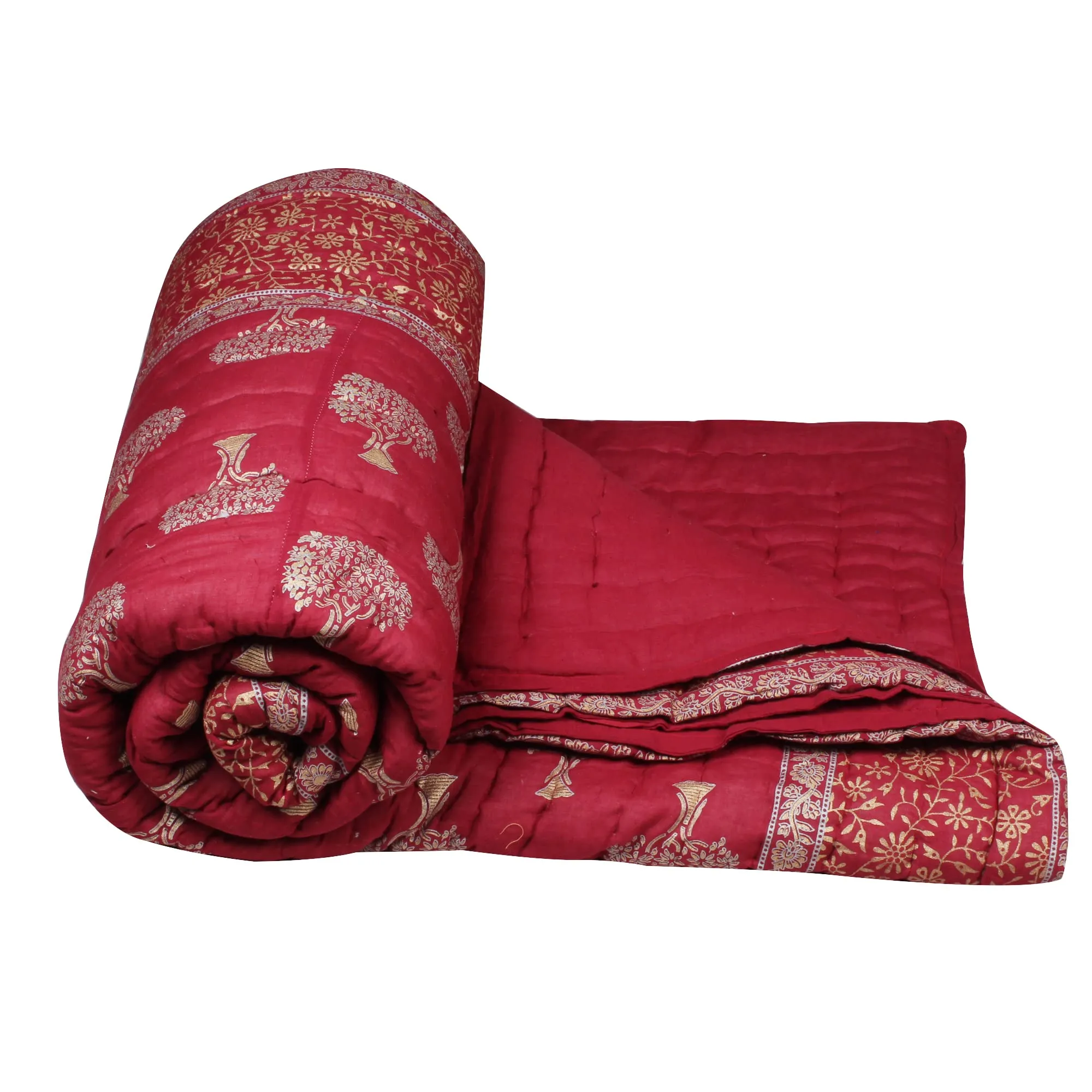 Heliwale 300 TC TC Double Bed Jaipuri Razai Organic Pure Cotton Jaipuri rajai Ac Quilt for All Season Soft Lightweight Rajasthani Traditional Cotton Comforter 85 x 100 inch