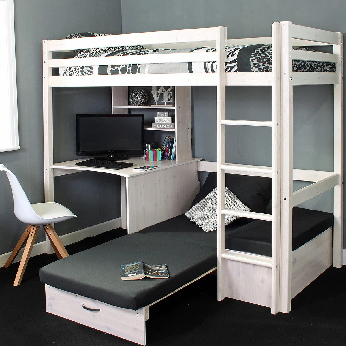 High Sleeper Bed Thuka HIT with Desk & Chairbed