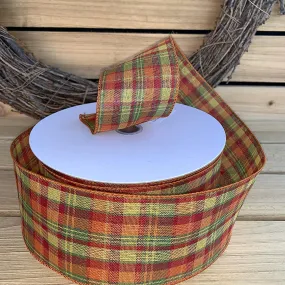 Holiday Cider Plaid Wired Ribbon - 2 1/2" x 50 Yards