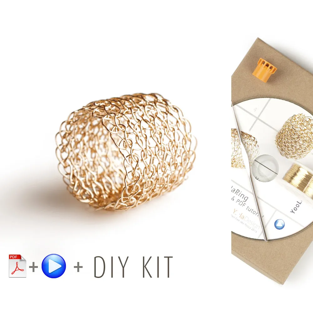 How to wire crochet a band ring - DIY kit