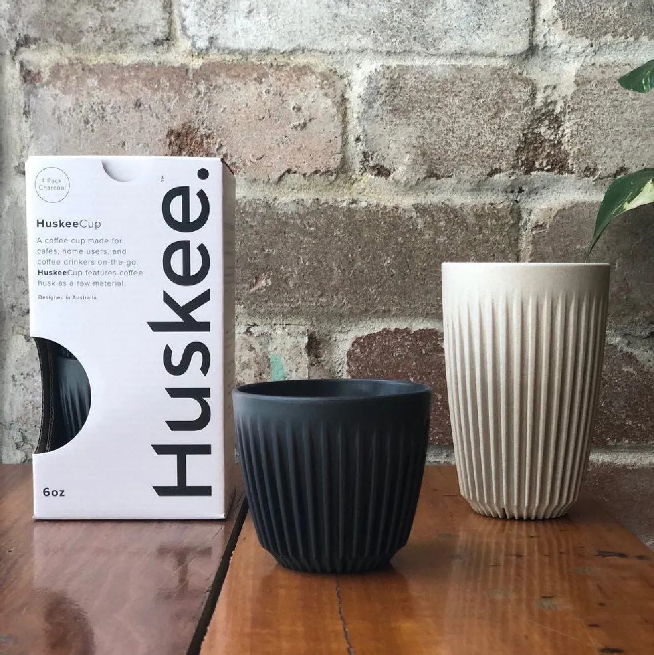 Huskee Reusable Cup and Lid | 12oz | Natural Creamy White