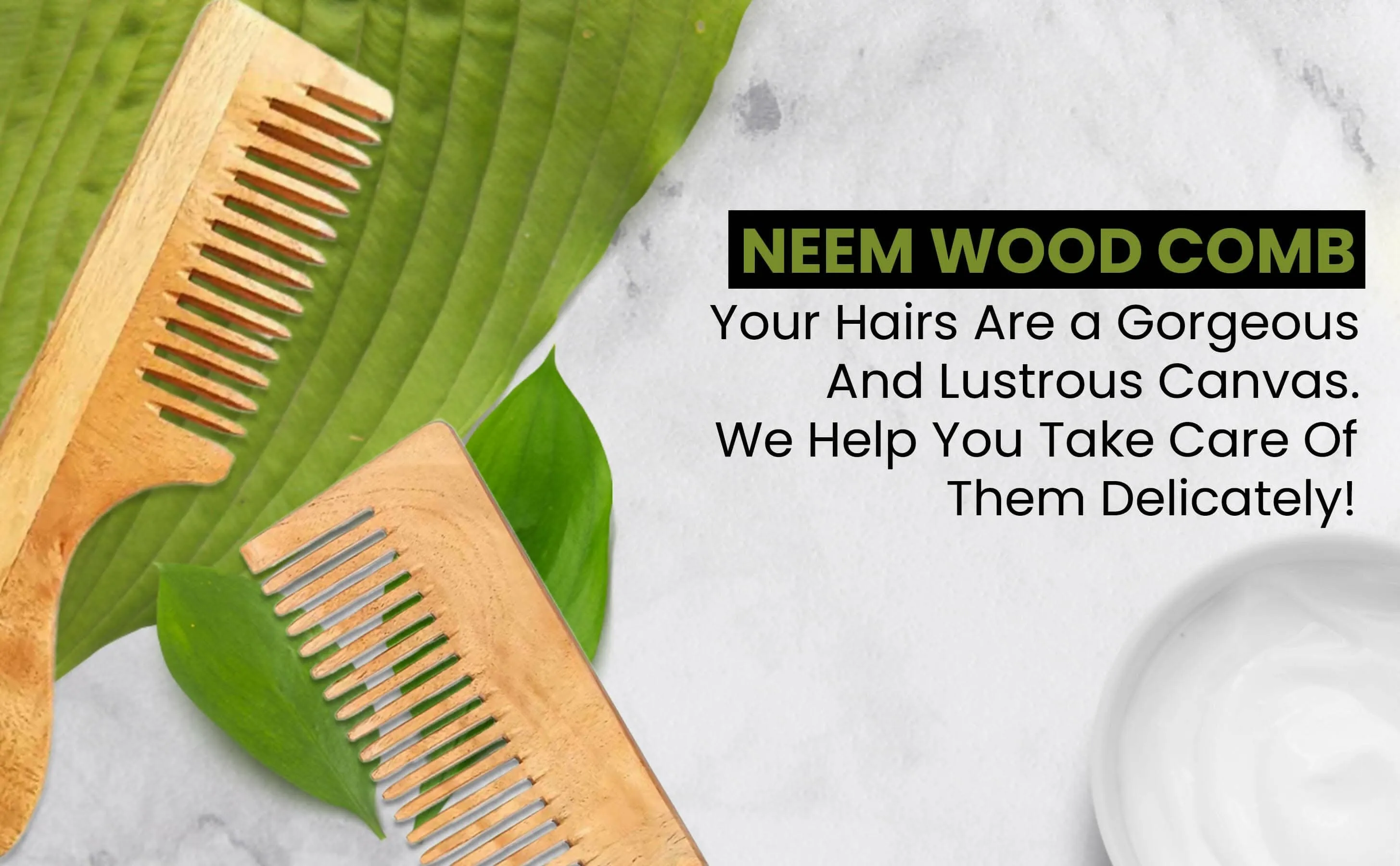 Kacchi neem wood comb (pack of 2) | THE EARTH TRADING