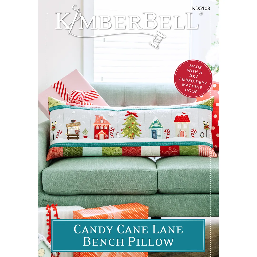 Kimberbell Candy Cane Lane Bench Pillow Machine Embroidery CD