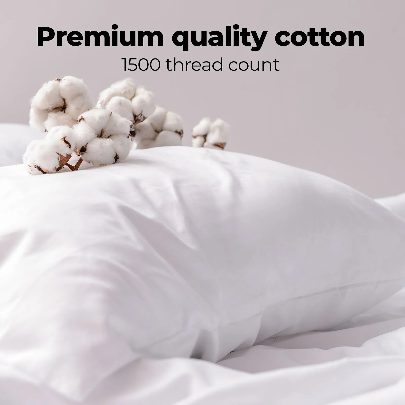 KING 1500TC Cotton Blend Quilt Cover Set - Stone