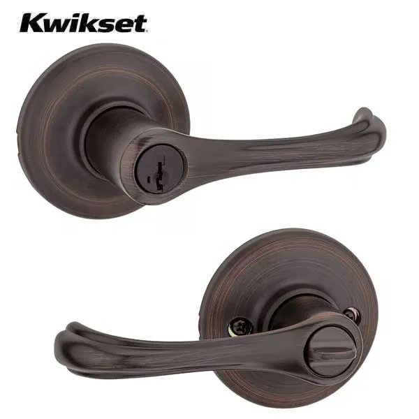 Kwikset - 409DNL - Dorian Commercial Lever Set - Round Rose - 11P - Venetian Bronze - Entrance - SmartKey Technology - Grade 3