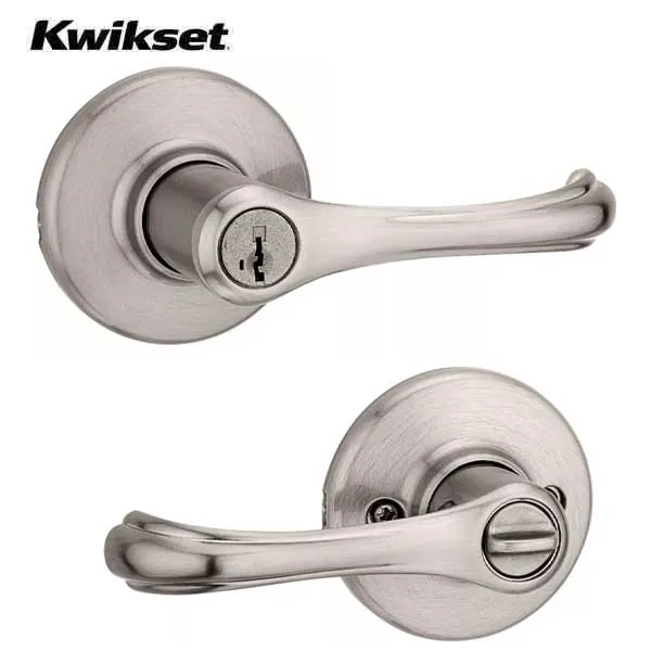 Kwikset - 409DNL - Dorian Commercial Lever Set - Round Rose - 15 - Satin Nickel - Entrance - SmartKey Technology - Grade 3