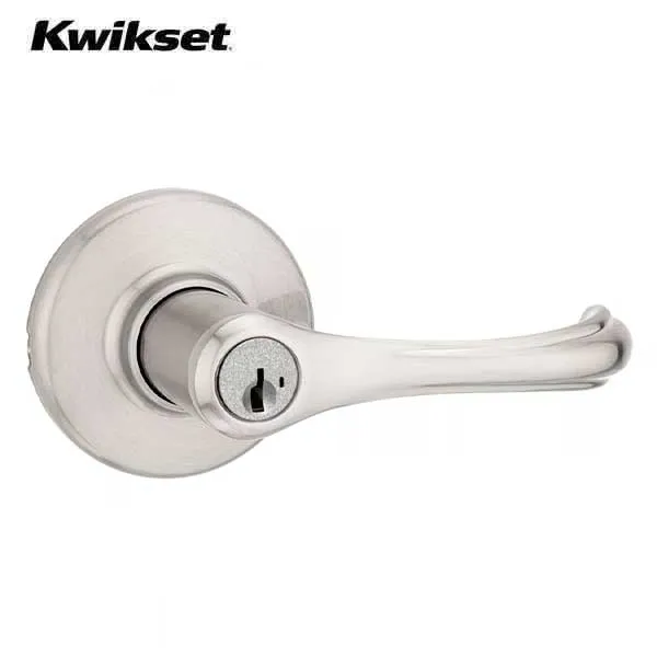 Kwikset - 409DNL - Dorian Commercial Lever Set - Round Rose - 15 - Satin Nickel - Entrance - SmartKey Technology - Grade 3